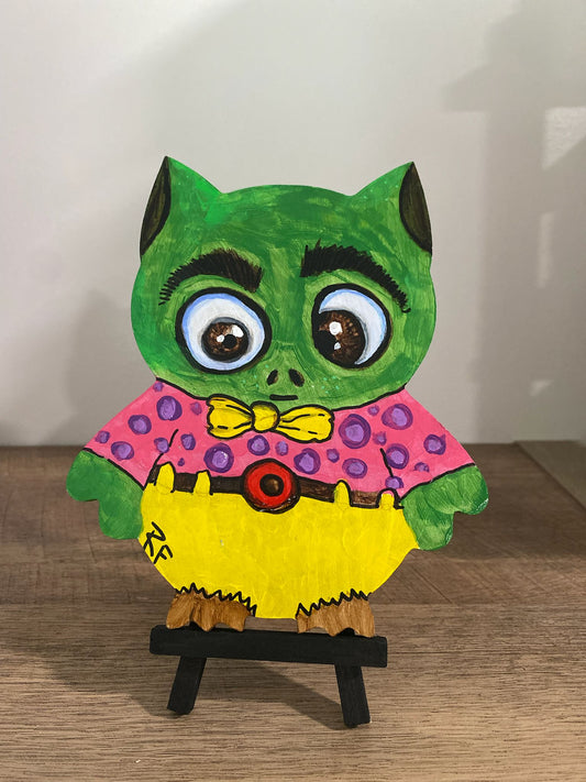 Handmade Customized Wooden Owl , Rustic & Unique